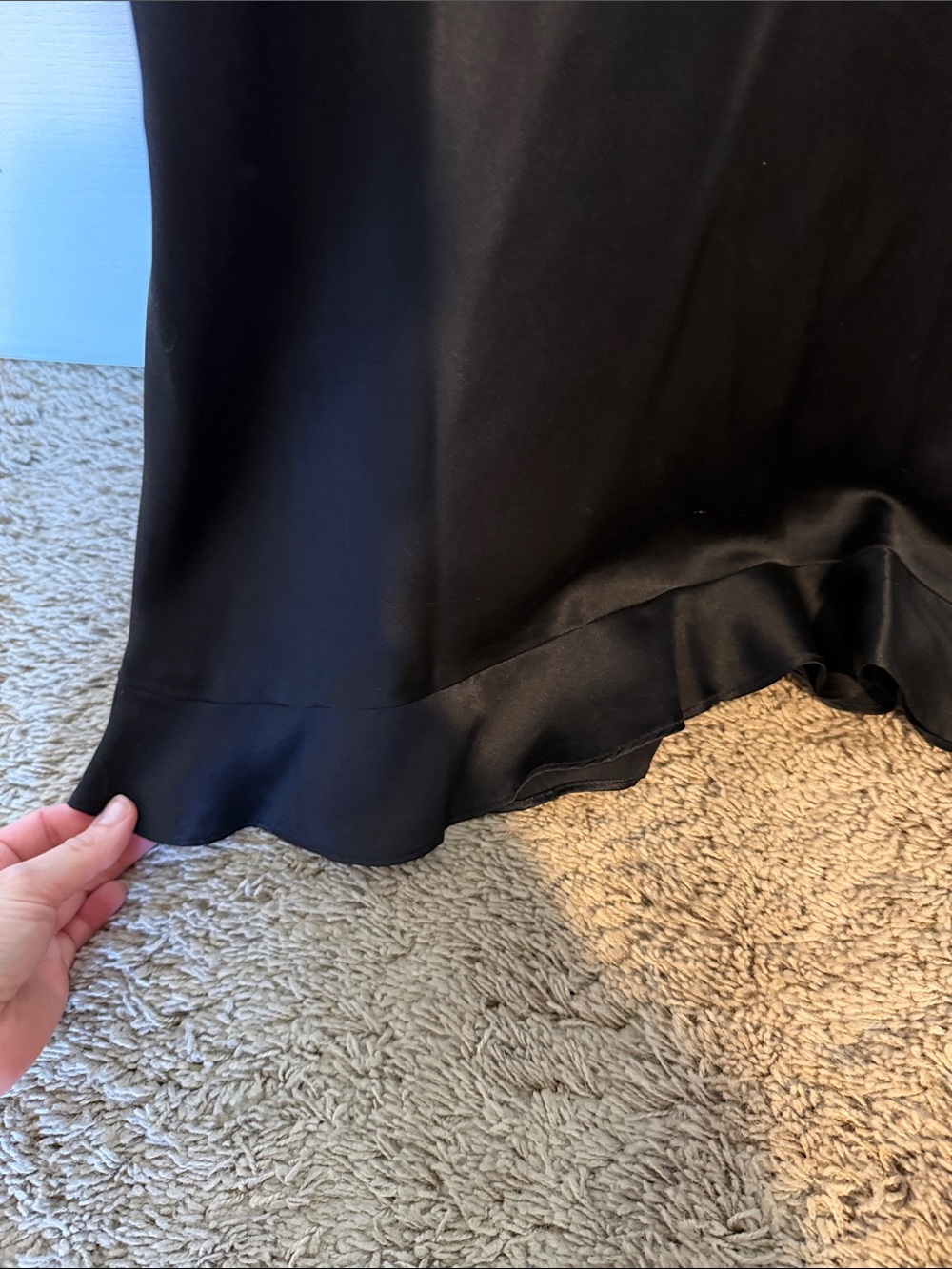 Betsey Johnson Black Satin Midi Slip Skirt - Picture 3 of 3